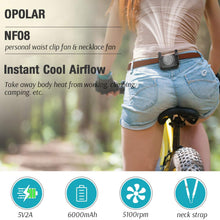 Load image into Gallery viewer, OPOLAR Personal Mini Waist Clip On Fan | 6000mAh Rechargeable Battery
