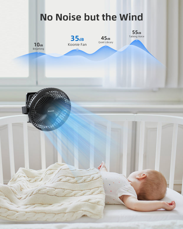 OPOLAR Clip on Fan | 10000 mAh Rechargeable Battery, 8 inch