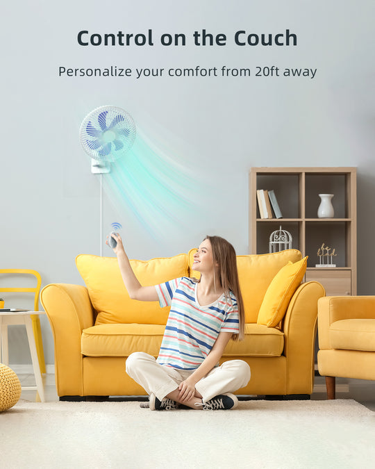8'' Small Wall Mount Fan with Remote Control