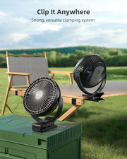 OPOLAR Clip on Fan | 10000 mAh Rechargeable Battery, 8 inch