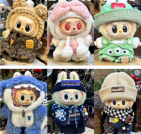 17cm Labubu clothing set -colorful and ultra-cute(Clothes Only)