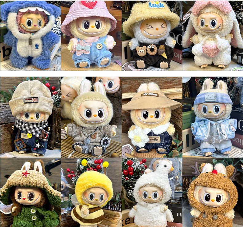 17cm Labubu clothing set -colorful and ultra-cute(Clothes Only)