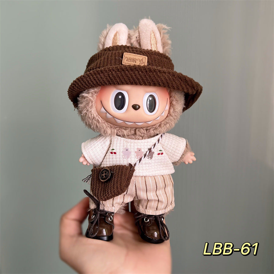 17cm Labubu clothing set - Chic and sporty casual(Clothes Only)