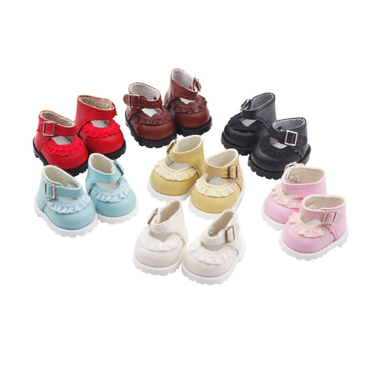 17cm Labubu shoes - Princess-inspired lace-detail leather