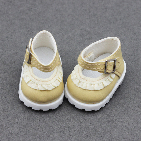 17cm Labubu shoes - Princess-inspired lace-detail leather