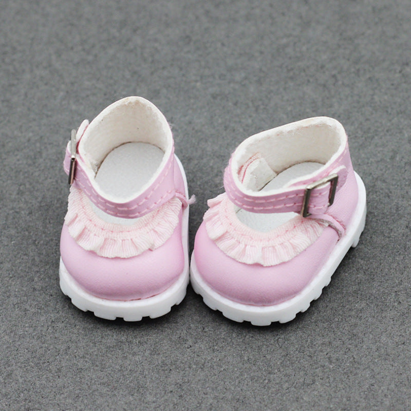 17cm Labubu shoes - Princess-inspired lace-detail leather