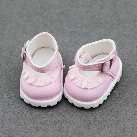 17cm Labubu shoes - Princess-inspired lace-detail leather