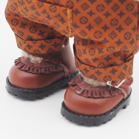17cm Labubu shoes - Princess-inspired lace-detail leather