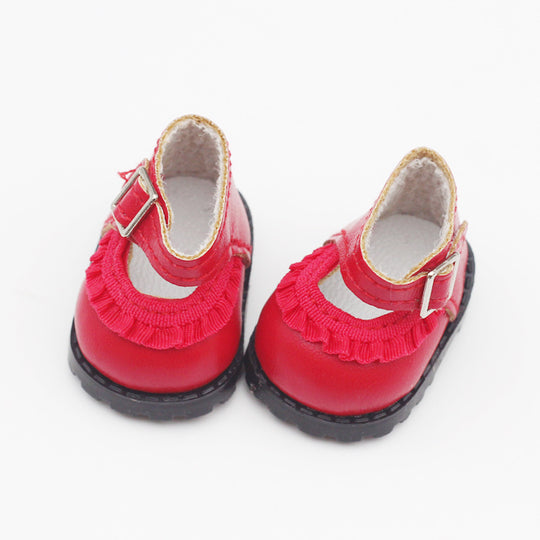 17cm Labubu shoes - Princess-inspired lace-detail leather