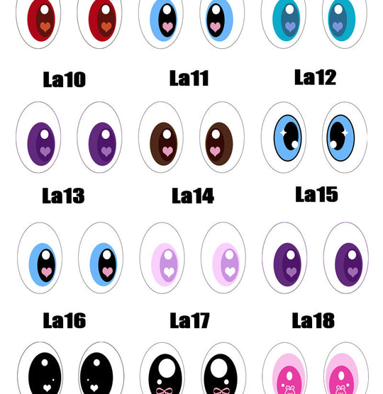 17cm Labubu accessories - Customizable colorful eyes