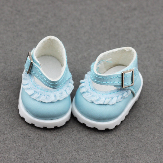 17cm Labubu shoes - Princess-inspired lace-detail leather