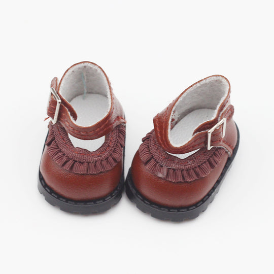 17cm Labubu shoes - Princess-inspired lace-detail leather