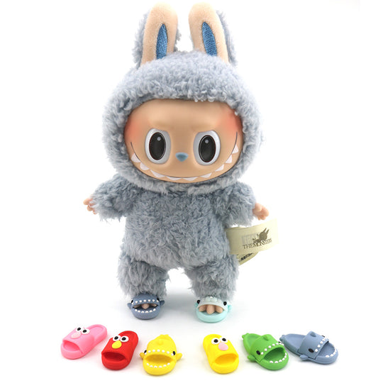 17cm Labubu shoes- Playful summer shark sandals