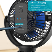 OPOLAR New 5200mAh Flexible Tripod Clip Fan