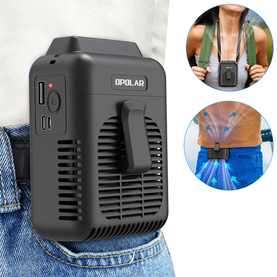 OPOLAR Mini Personal Waist Clip Fan | 8000mAh 2A Fast Charge
