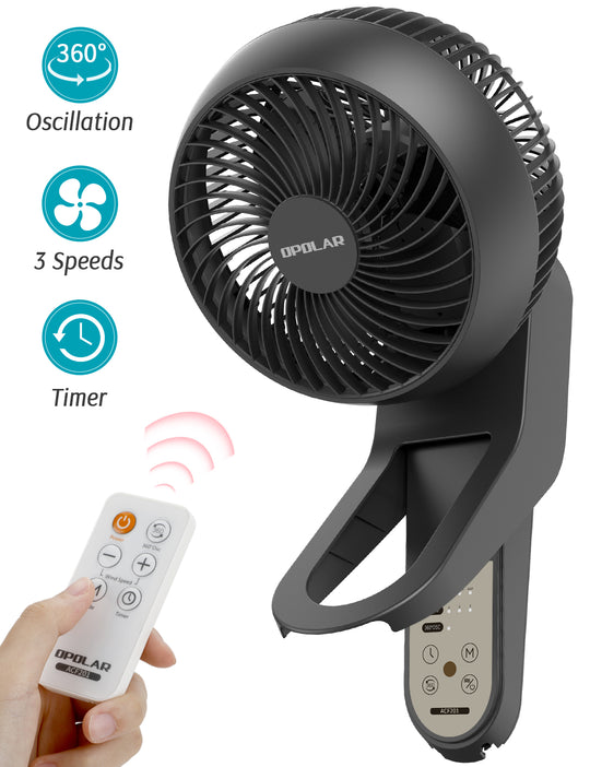OPOLAR Wall Mount Air Circulator Fan with Remote Control | 3 Speeds 15 Inch