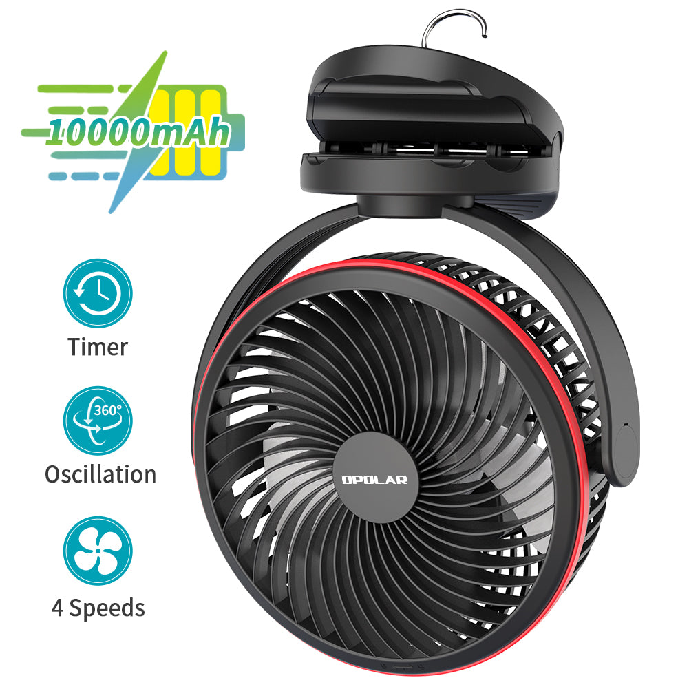 OPOLAR Camping Lantern Clip On Fan | 5000mAh/10000mAh