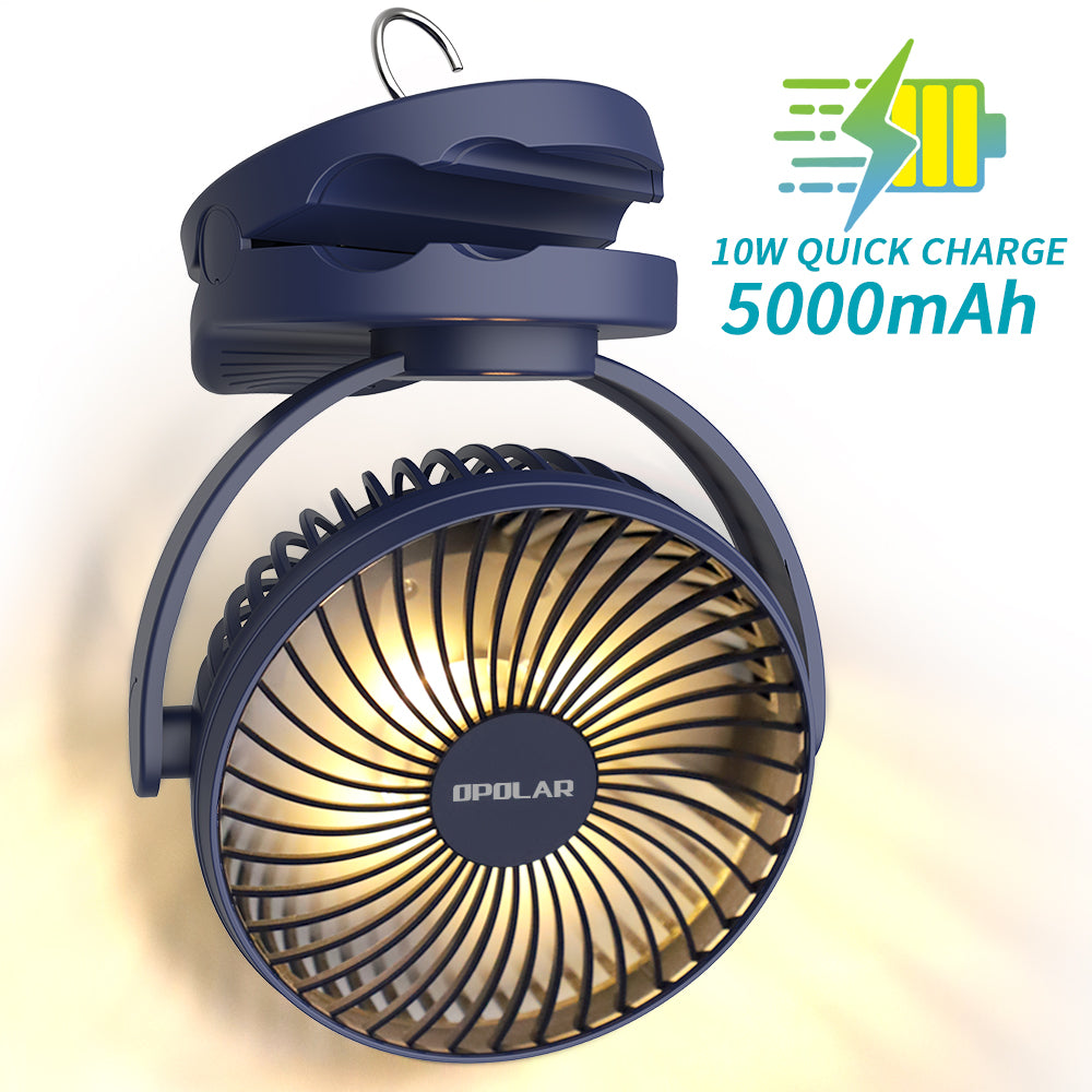 OPOLAR Camping Lantern Clip On Fan | 5000mAh/10000mAh