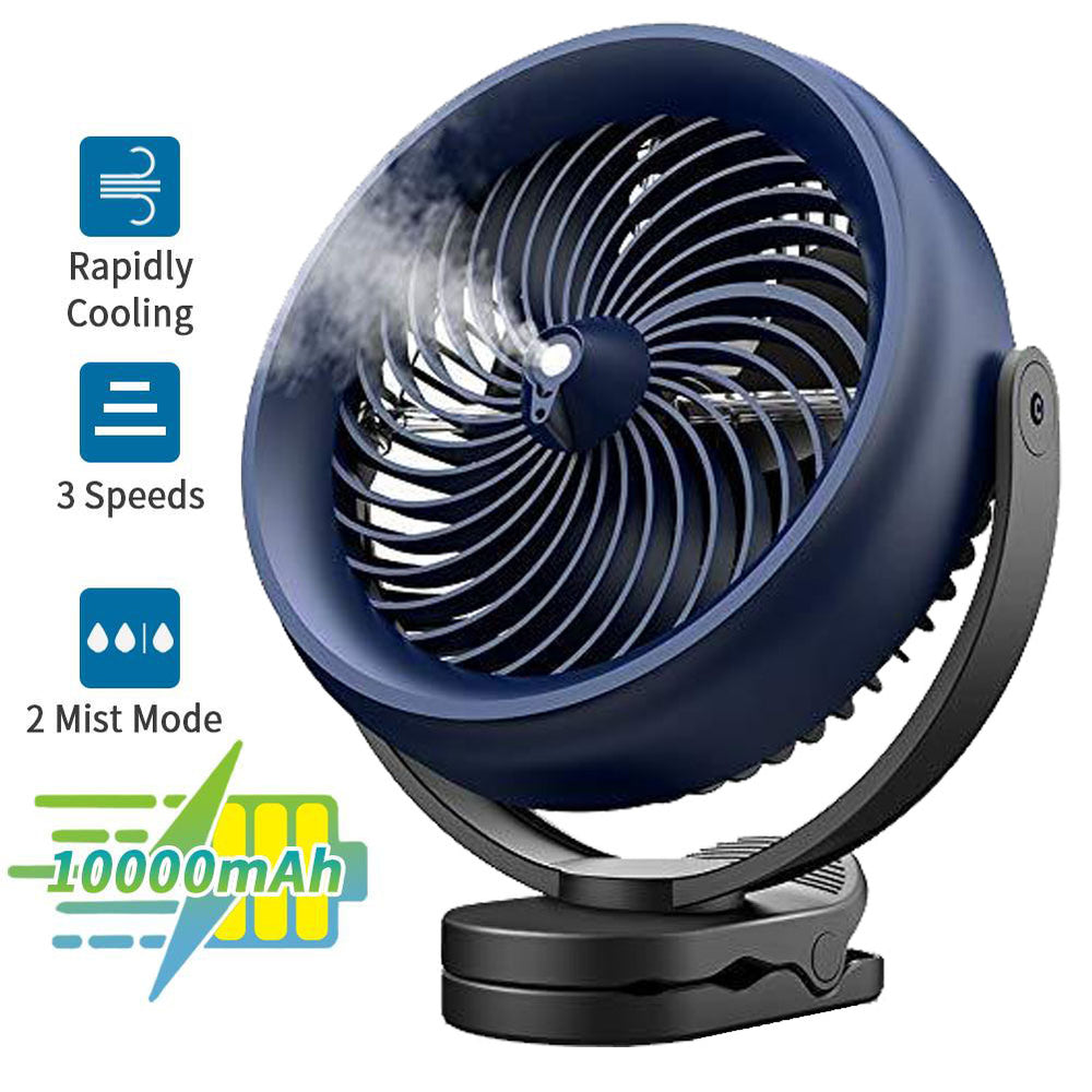 OPOLAR Cooling Misting Fan Clip On Fan | 10000mAh 8 Inch