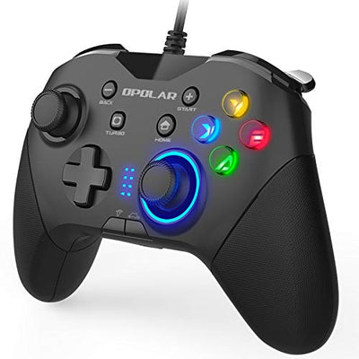 Wired Gaming Controller, Programmable PC Gamepad Joystick with Dual Vibration