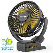 OPOLAR New 5000mAh Rechargeable Battery Operated Clip On Fan