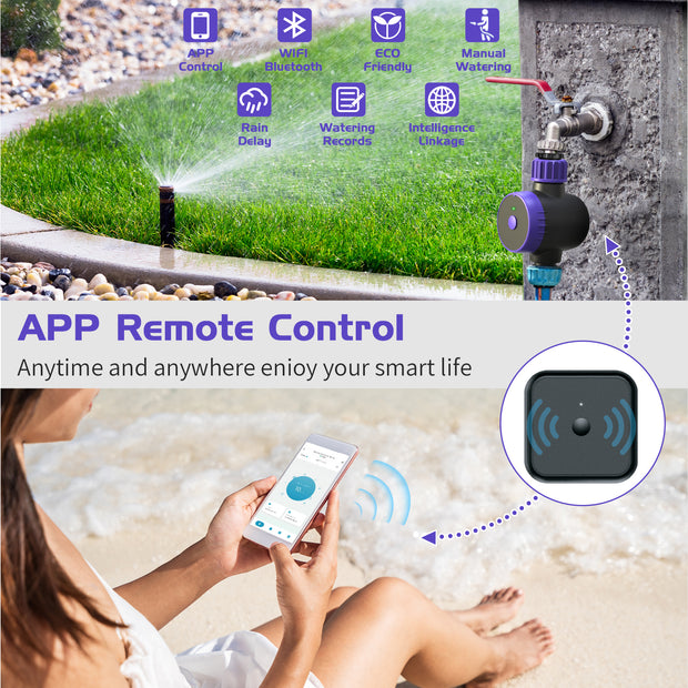 Smart Watering Timer with WIFI Hub, Automatic Garden Irrigation Timer
