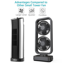 Load image into Gallery viewer, 10000 mAh Rechargeable Tower Fan, Desk Fan
