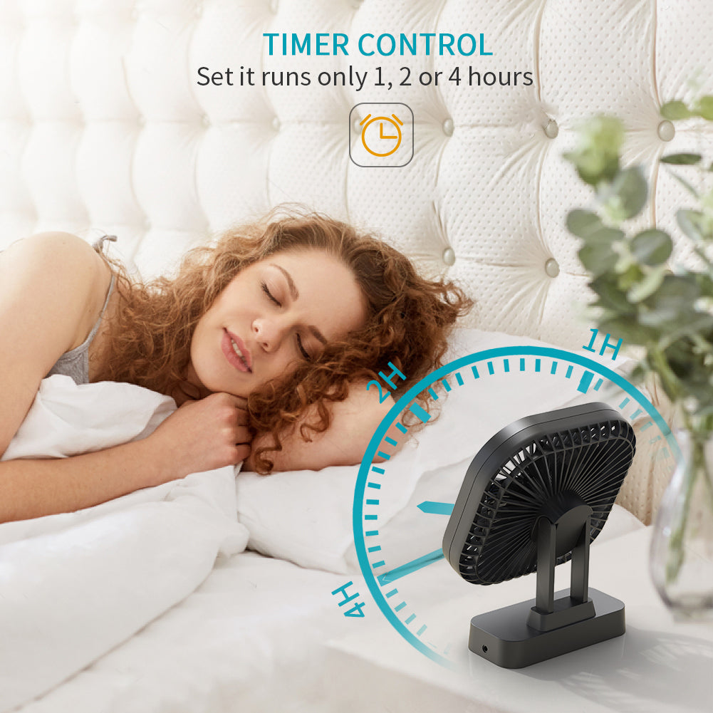 OPOLAR USB or AA Battery Operated Desk Fan with Timer Function | 8 inch