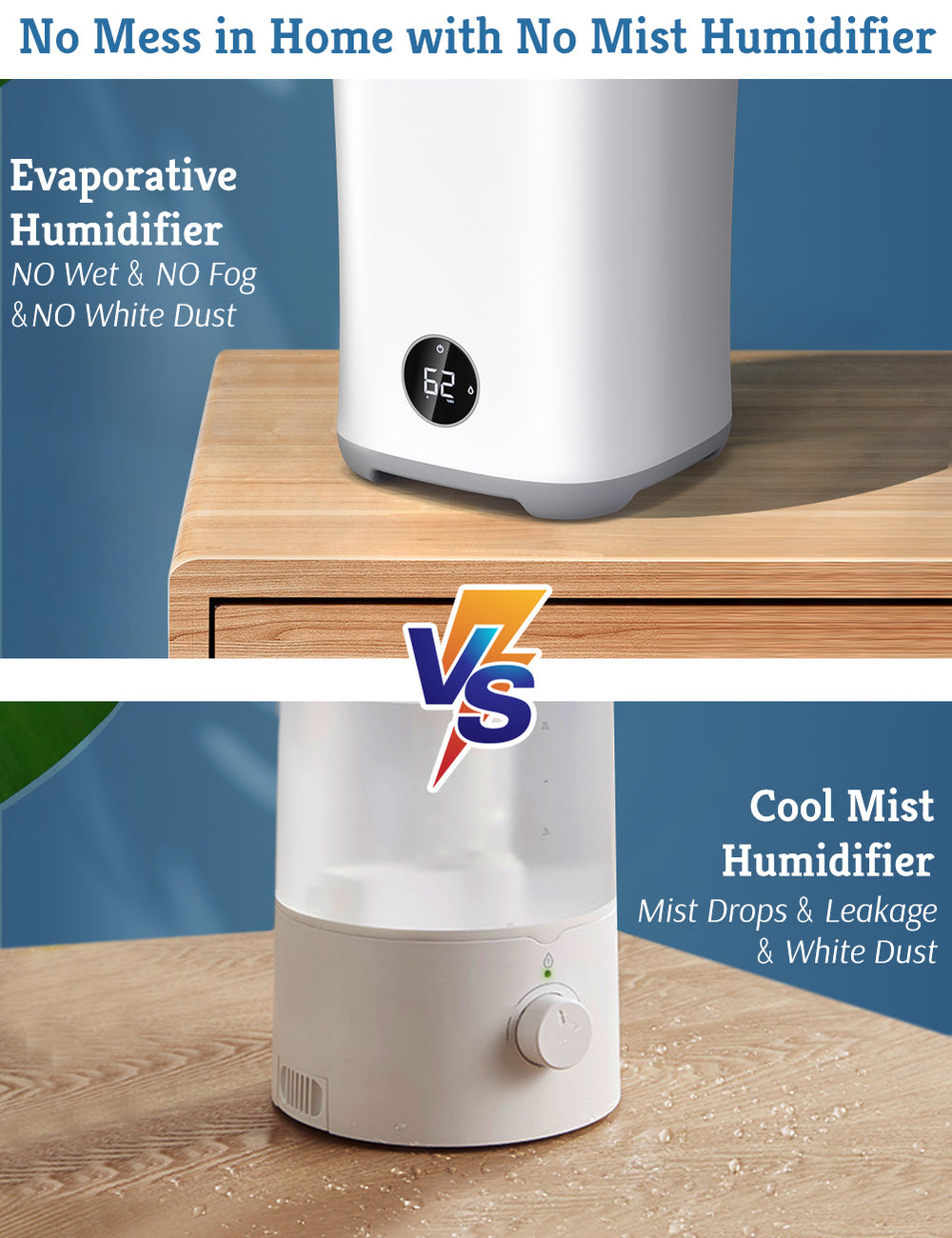 OPOLAR Evaporative Humidifier for Bedroom EV03
