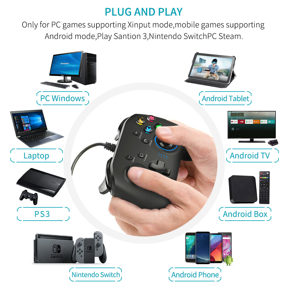 Joystick Gamepad with Dual-Vibration PC Game Controller