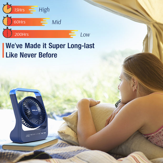 OPOLAR NEW 20000mAh Rechargeable Battery Operated Desk Fan