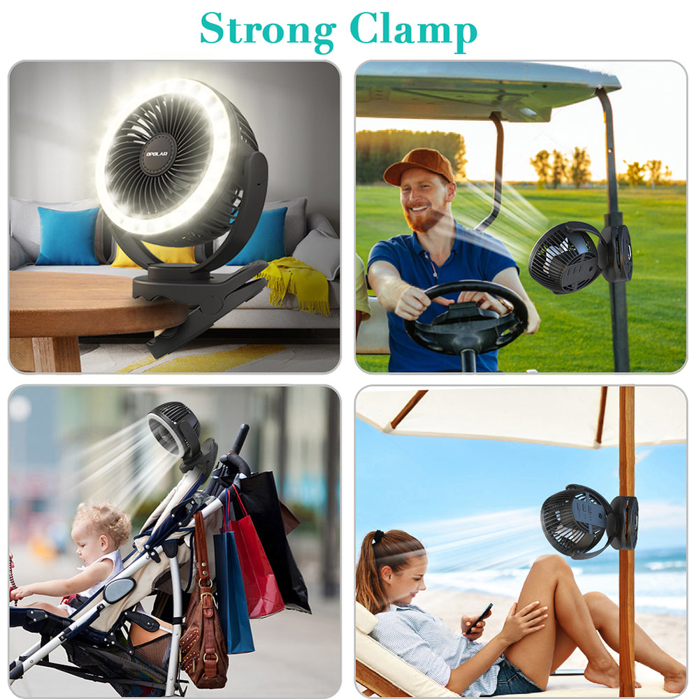 OPOLAR Camping Lantern Clip On Fan | 10000mAh 6-Inch