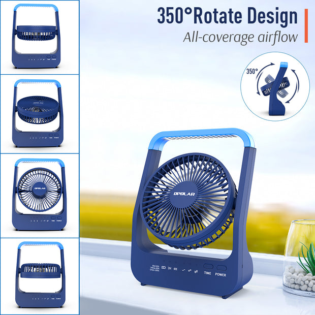 OPOLAR NEW 20000mAh Rechargeable Battery Operated Desk Fan