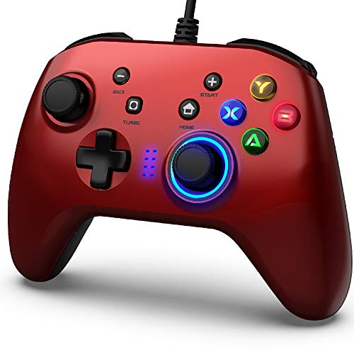 Wired Gaming Controller, Joystick Gamepad with Dual-Vibration PC Game Controller Compatible with PS3, Switch, Windows 10/8/7 PC, Laptop, TV Box, Android Mobile Phones, 6.5 ft USB Cable
