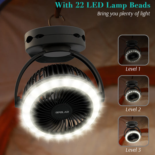 OPOLAR Camping Lantern Clip On Fan | 10000mAh 6-Inch