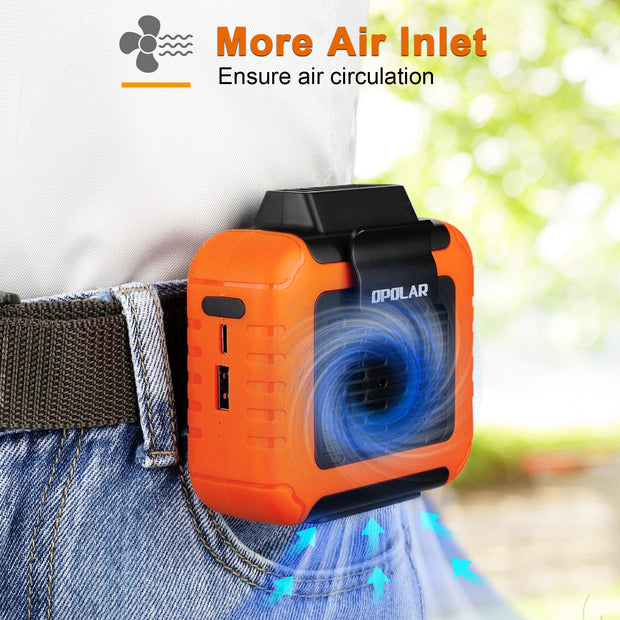 OPOLAR Portable Waist Clip Fan Personal Necklace Fan |  6000mAh 15.5H Work Time