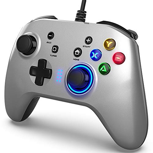 Wired Gaming Controller, Joystick Gamepad with Dual-Vibration PC Game Controller Compatible with PS3, Switch, Windows 10/8/7 PC, Laptop, TV Box, Android Mobile Phones, 6.5 ft USB Cable