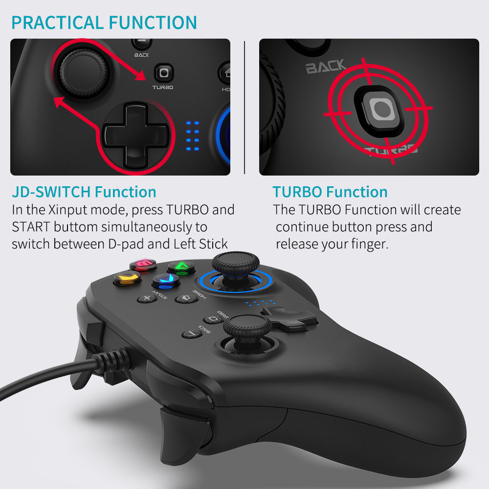 Joystick Gamepad with Dual-Vibration PC Game Controller