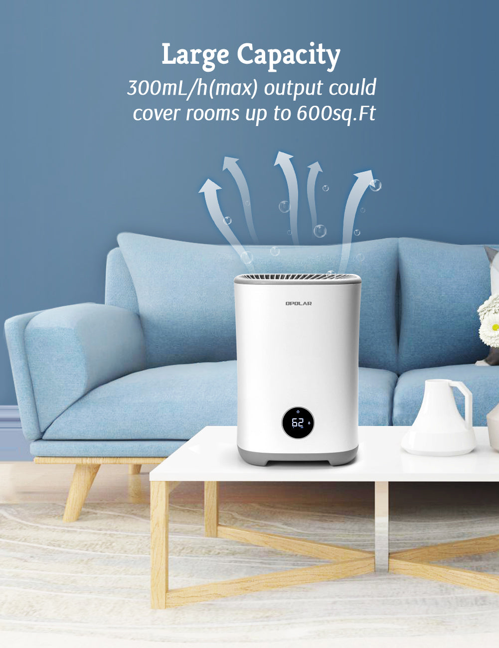 OPOLAR Evaporative Humidifier for Bedroom EV03