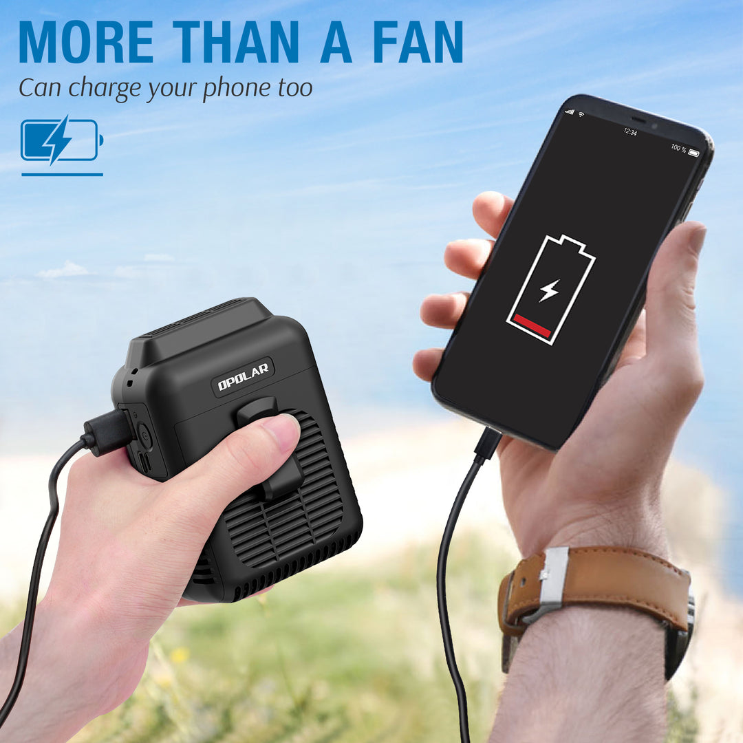 OPOLAR Mini Personal Waist Clip Fan | 8000mAh 2A Fast Charge