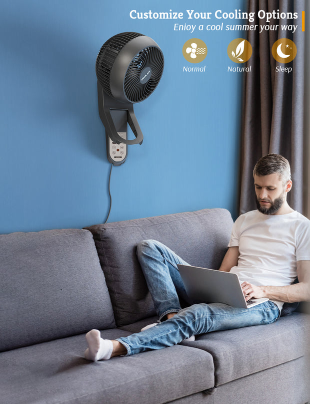 OPOLAR Wall Mount Air Circulator Fan with Remote Control | 3 Speeds 15 Inch
