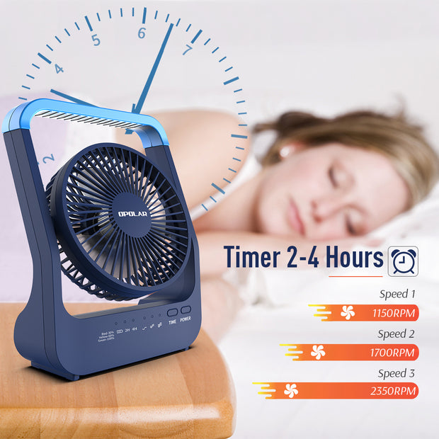 OPOLAR NEW 20000mAh Rechargeable Battery Operated Desk Fan