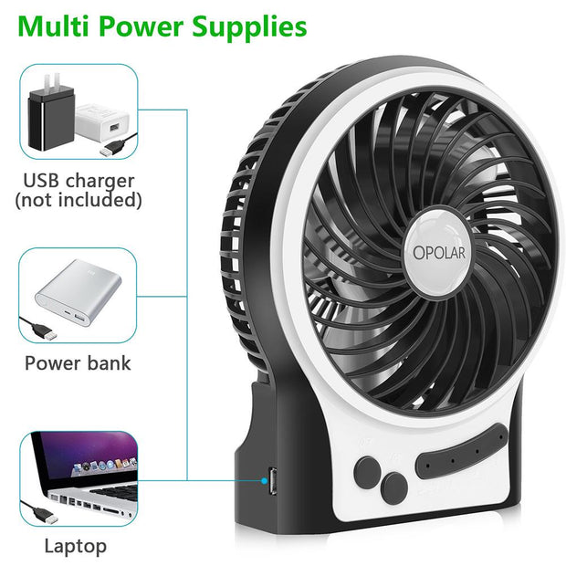 OPOLAR Battery Operated USB Rechargeable Desk Fan – opolar