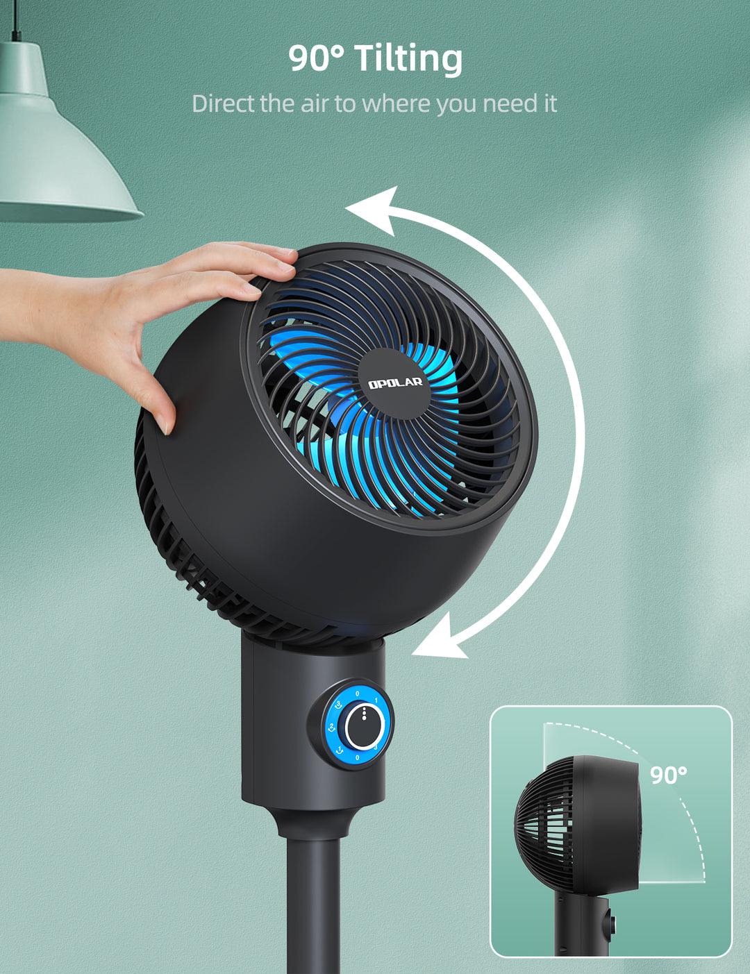 OPOLAR 10 Inch Air Circulator Standing Fan ACF40