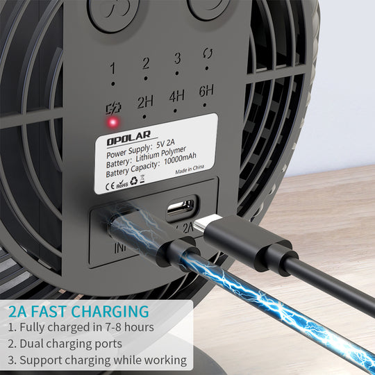 OPOLAR Camping Lantern Clip On Fan | 5000mAh/10000mAh