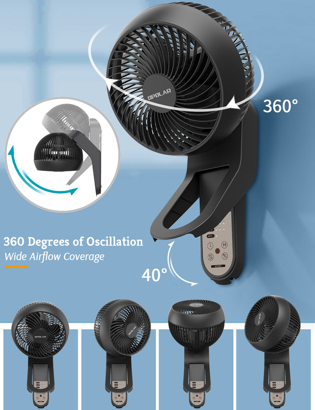 OPOLAR Wall Mount Air Circulator Fan with Remote Control | 3 Speeds 15 Inch