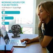 OPOLAR USB or AA Battery Operated Desk Fan with Timer Function | 8 inch