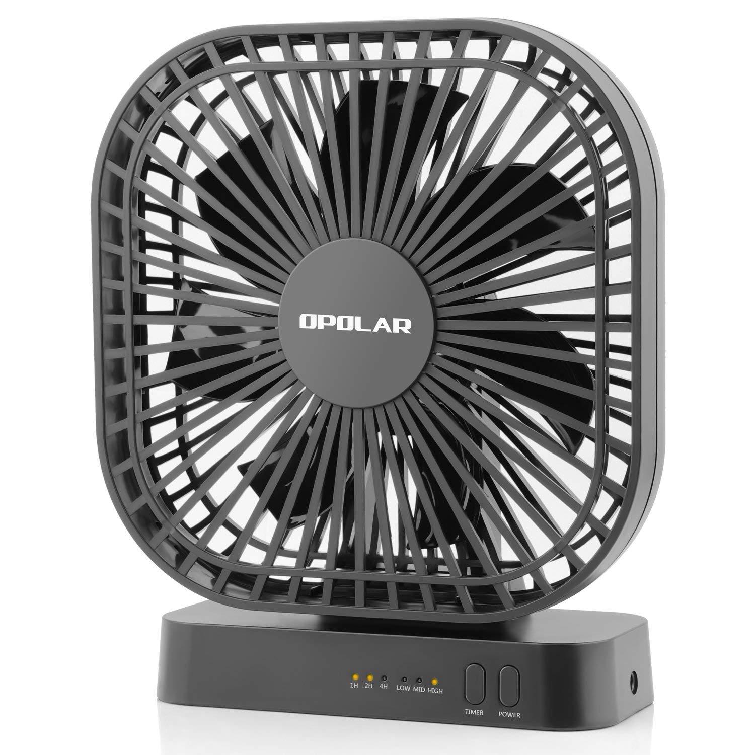 Billedhugger nå Miljøvenlig OPOLAR USB or AA Battery Operated Desk Fan with Timer Function | 8 inc –  opolar