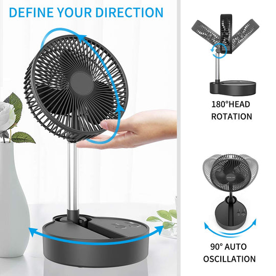 OPOLAR Portable Battery Operated Foldaway Fan | 10000mAh 8-Inch