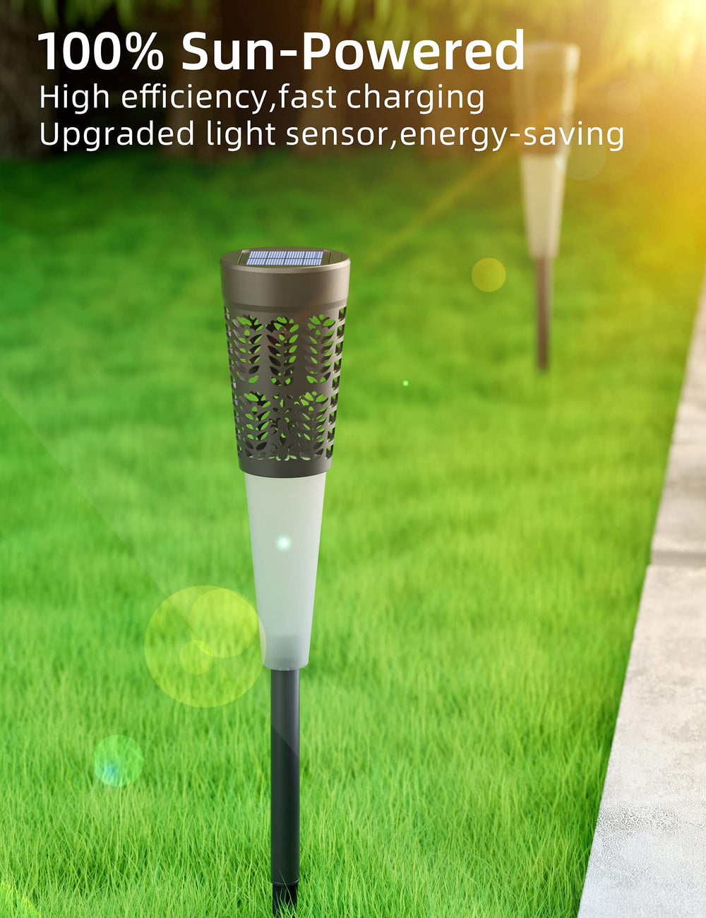 6 Pack  Solar Lights Outdoor, Solar Pathway Lights Decorative